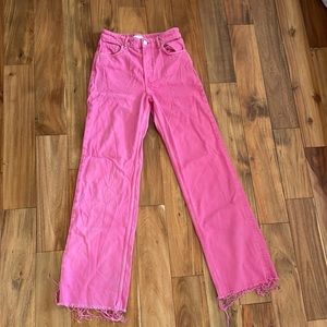 Zara flare pink denim size 6